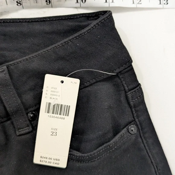 PAIGE Anessa 33 High Rise Wide Leg Jeans Black Shadow NWT Size 23 Full Length - Picture 8 of 15